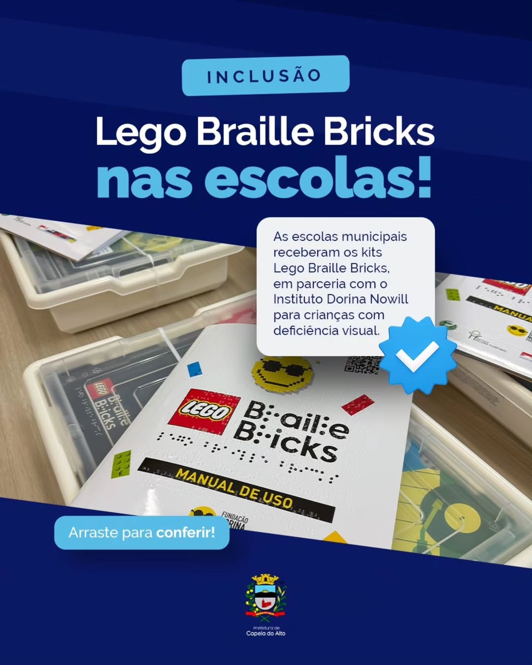 Lego Braille Bricks na educação de Capela do Alto! 📚