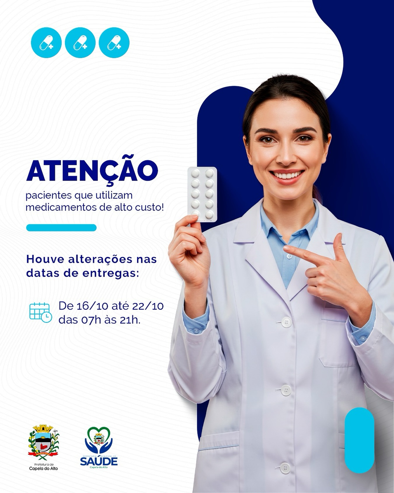 📢 Atenção, pacientes que utilizam medicamentos de alto custo!