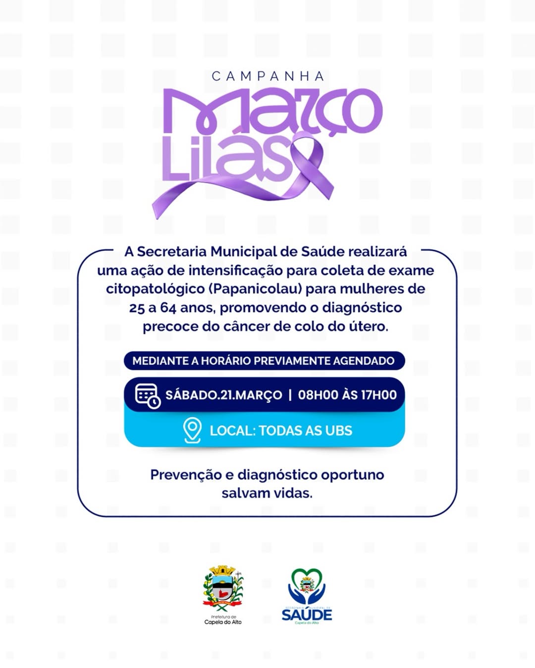 Março Lilás - cuidar da saúde é um ato de amor. 💜