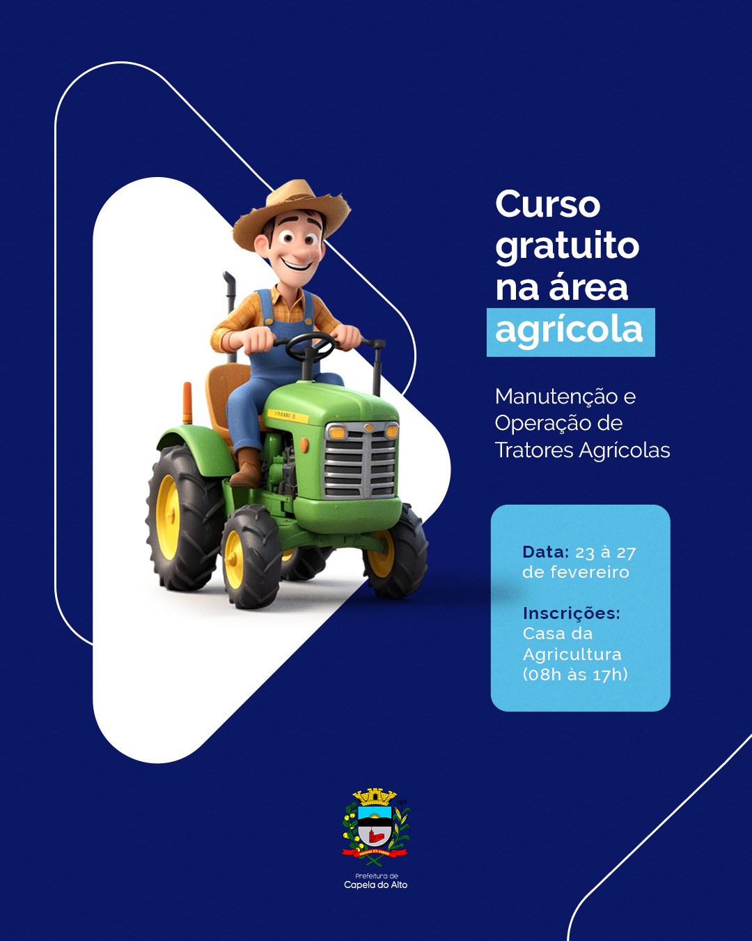 Atenção, curso gratuito na área agrícola 🚜🌱