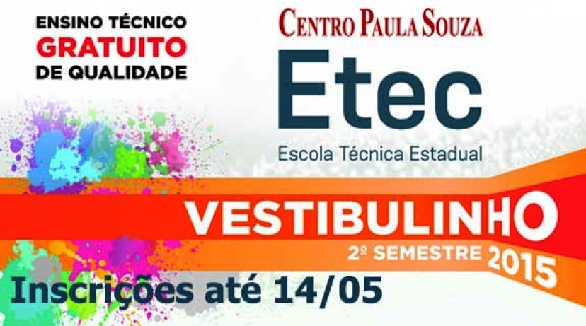 ETEC DIVULGA RELAÇÃO DE CURSOS PARA VESTIBULINHO 1° SEM/2019