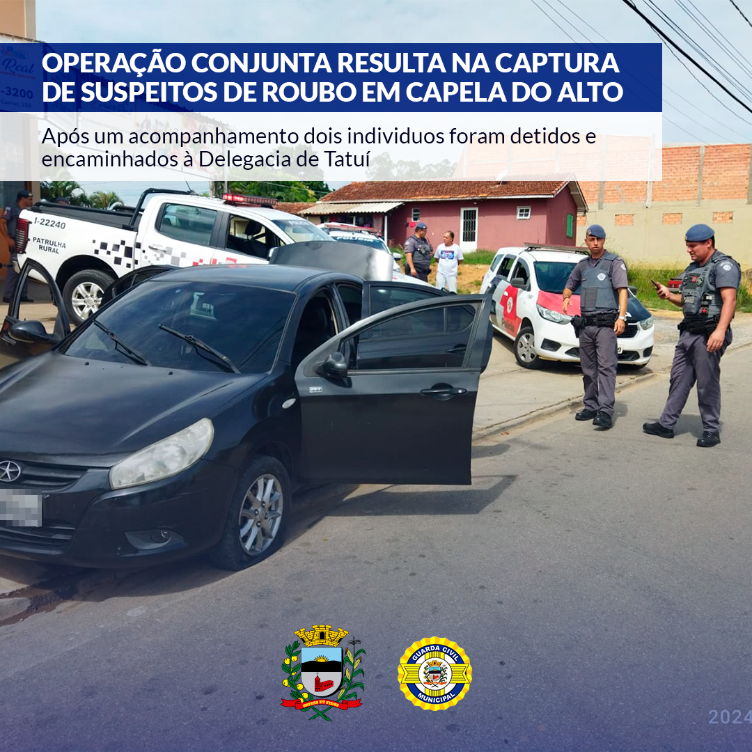 Suspeitos Ligados a Casos de Roubo na Região são detidos em Capela do Alto