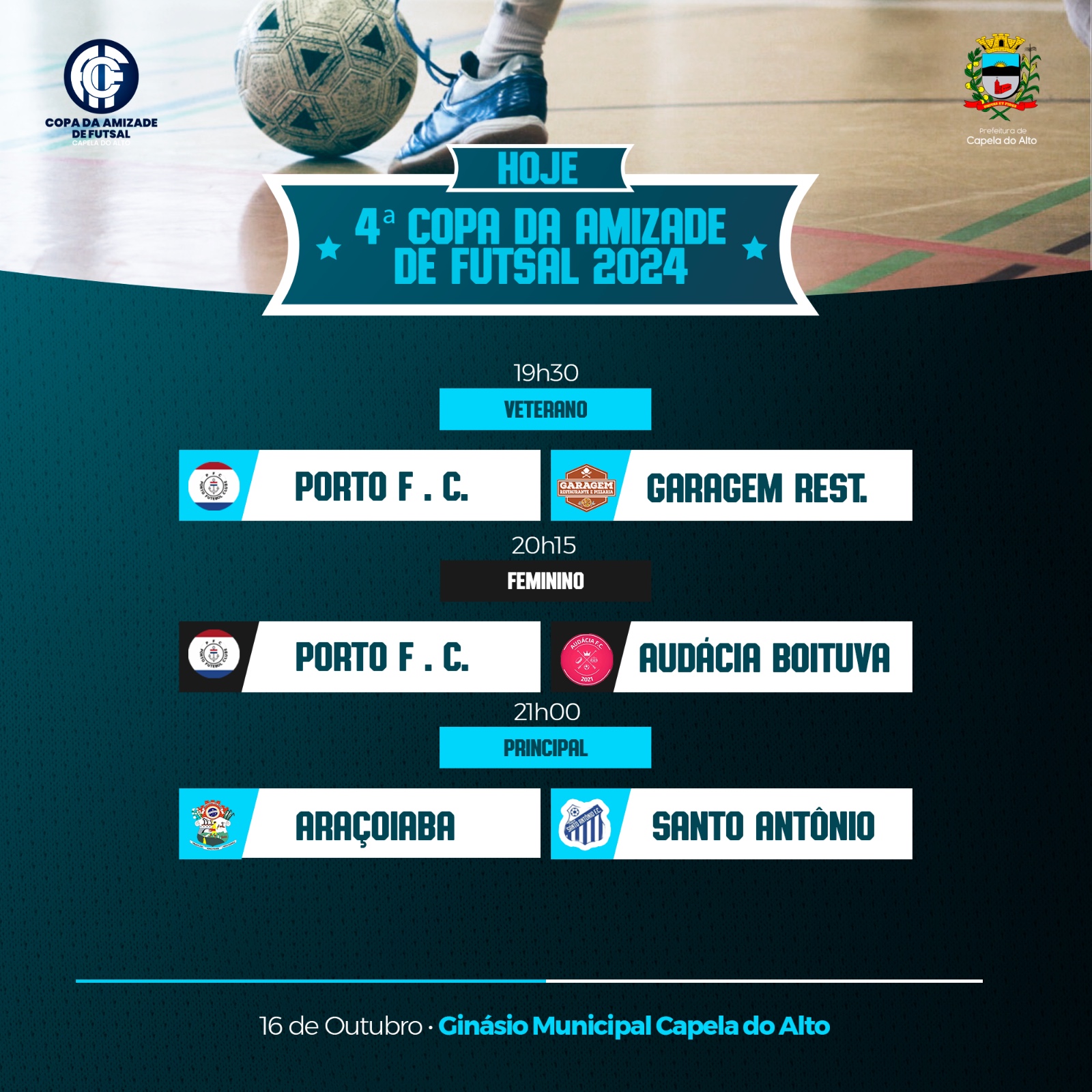 4ª Copa da Amizade de Futsal 2024: Jogos da Semana (16/10 - 18/10)