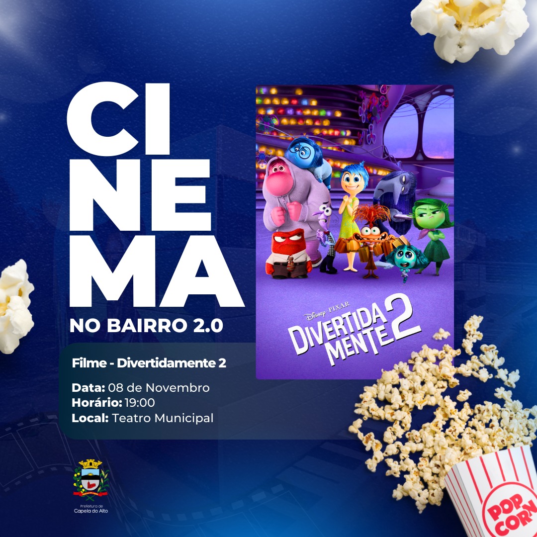 🎬 Cinema no Bairro 2.0: “Divertidamente 2” no Teatro Municipal!